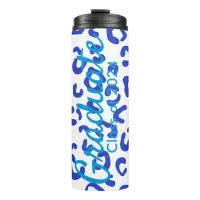 Graduation Blue Leopard Typography Thermal Tumbler