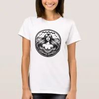 Horoscope Sign Aquarius Symbol Women in Water T-Shirt