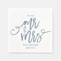 Wedding Napkins | Brush Script (Dusty Blue)