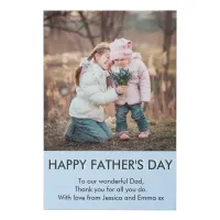 Happy Father's Day Personalized Photo Faux Canvas Print