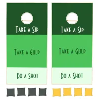 Green "Drinking Game" Humor Corn Hole Game Funny
