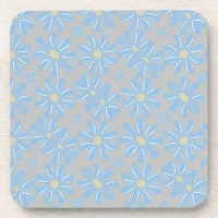 Blue Flower Floral Pattern - Coaster