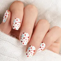 Multi-Color Heart Pattern Minx Nail Art