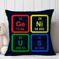 Genius Periodic Table Of Elements Science Decor Throw Pillow