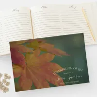 Fall Leaves Celebration of Life Memorial Guest Book