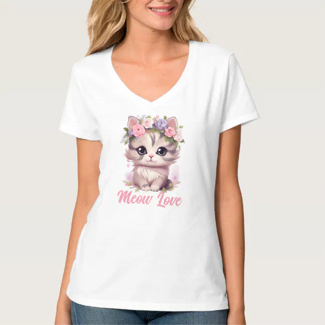 Floral Cat T-Shirt