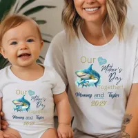 Mom Matching Shark Our First Mother's Day Together T-Shirt