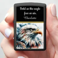 Majestic eagle in stunning watercolor style zippo lighter