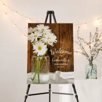 Mason Jar and White Daisies Quincea&#241;era Barn Party Foam Board