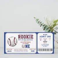 First Birthday Baseball Ticket Party Invitation