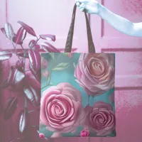 Gorgeous rose pattern in vintage look    tote bag