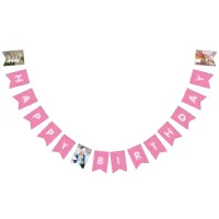 Happy Birthday Girly Daughter Photo White And Pink Bunting Flags