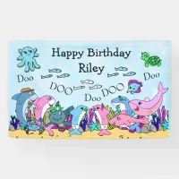 Personalized  Baby Shark Family Birthday Party Banner