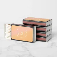 Sunny Wildflower Wedding Peach Orange ID1023 Matchboxes