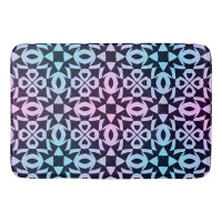 Love Heart Pattern Pink And Blue Geometric Bath Mat