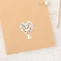 Watercolor Woodland Floral Deer Sticker