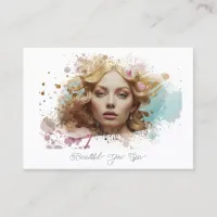 *~* Woman Artsy Luxe QR Women Girly Glam  Business Card