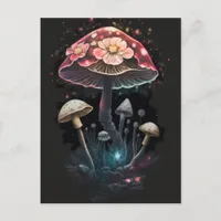 Mushrooms and Flowers Postcard