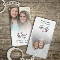 Besties For Life Chic Best Friends Photo Keepsake Keychain