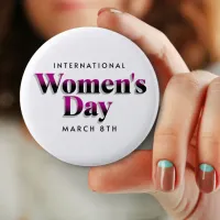 Minimal International Women's Day | March 8th Buttons