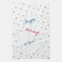 Winter snowflakes and dots pattern kitchen towel