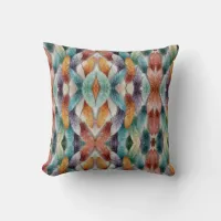 Beautiful multi colored ice crystal feathers  throw pillow
