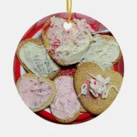 Heart Sugar Cookies, Personalized Christmas Ceramic Ornament