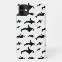 Black White Orca Killer Whale Marine Print iPhone 11 Case