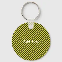 Thin Black and Yellow Diagonal Stripes Keychain