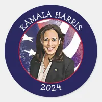 Kamala Harris for President 2024 Classic Round Sticker