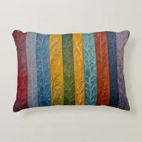 Beautiful multi colored ice crystal feathered  accent pillow