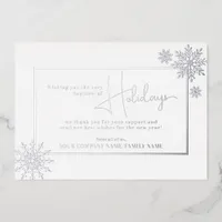 Happy Holidays New Year 1 Photo Business Corporate Foil Holiday Card