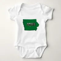 State Map of Iowa and Picture Text Baby Bodysuit