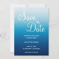 Seaside Sky and Ocean Blue Gradient Save The Date