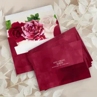 Roses Burgundy/Cream Wedding ID584 Envelope