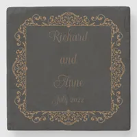 Vintage Victorian Romantic Fairytale Wedding  Stone Coaster