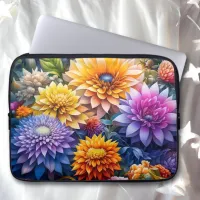 Pretty Floral Watercolor Flowers Ai Art Laptop Sleeve