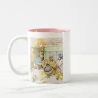 Adorable Rabbit and Poultry Two-Tone Coffee Mug