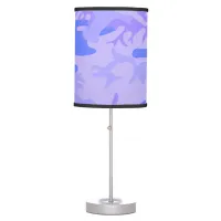 Camouflage Pastel Blue Abstract Pattern Table Lamp