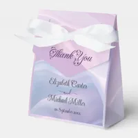 Whispers of Silk: Dreamy Pastel Waves Pink Blue  Favor Boxes