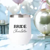 Bachelorette Party Bride To Be Black And White Thermal Wine Tumbler