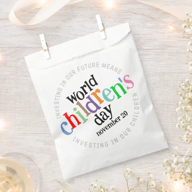 Colorful Happy World Children's Day  Favor Bag