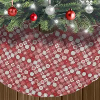 Red White Christmas Candy Pattern#13 ID1009 Brushed Polyester Tree Skirt