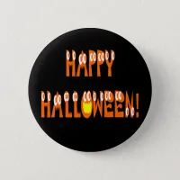 Halloween Squash Text Pinback Button