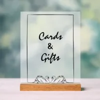 Modern Swan Chic Timeless Cards and Gifts Wedding  Acrylic Sign