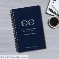 Professional Navy Blue Logo Notebook