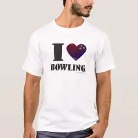 I heart Bowling Sports Fun Slogan T-Shirt