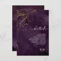 Fine Lines Gold Abstract Details Plum ID867  Enclosure Card