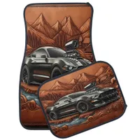 Scenic Valley with Muscle Car Elegance Car Floor Mat