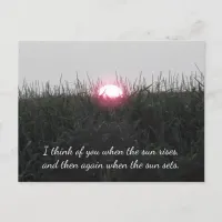 Thinking of You, sunrise and sunset quote Photo Postcard